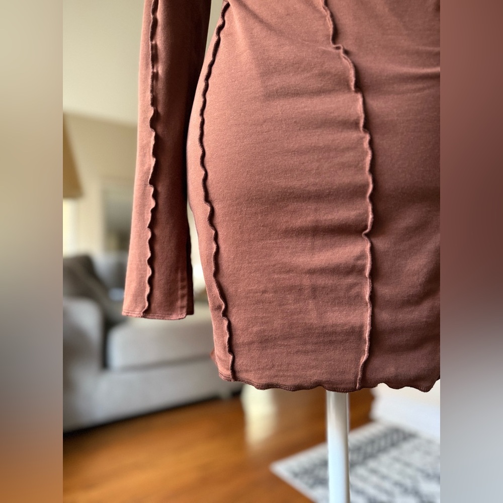 Oh Polly Chocolate Long Sleeve Dress - Picture 7 of 8